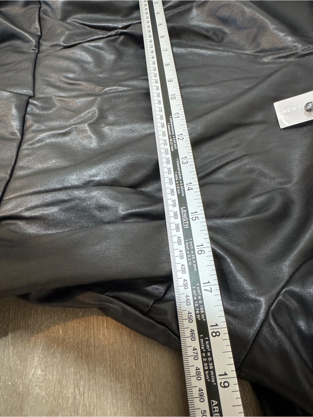 New York & Company Black Faux Leather High-Low Dress - Picture 8 of 9